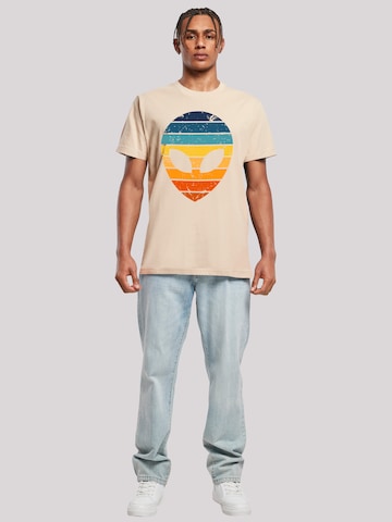 T-Shirt 'Alien Sonnenuntergang Retro' F4NT4STIC en beige