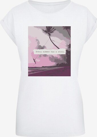 Merchcode T-Shirt 'Summer - Every Summer Has A Story' in Weiß: predná strana