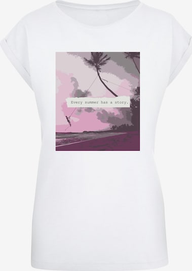 Merchcode T-shirt 'Summer - Every Summer Has A Story' en lilas / lavande / baie / blanc, Vue avec produit
