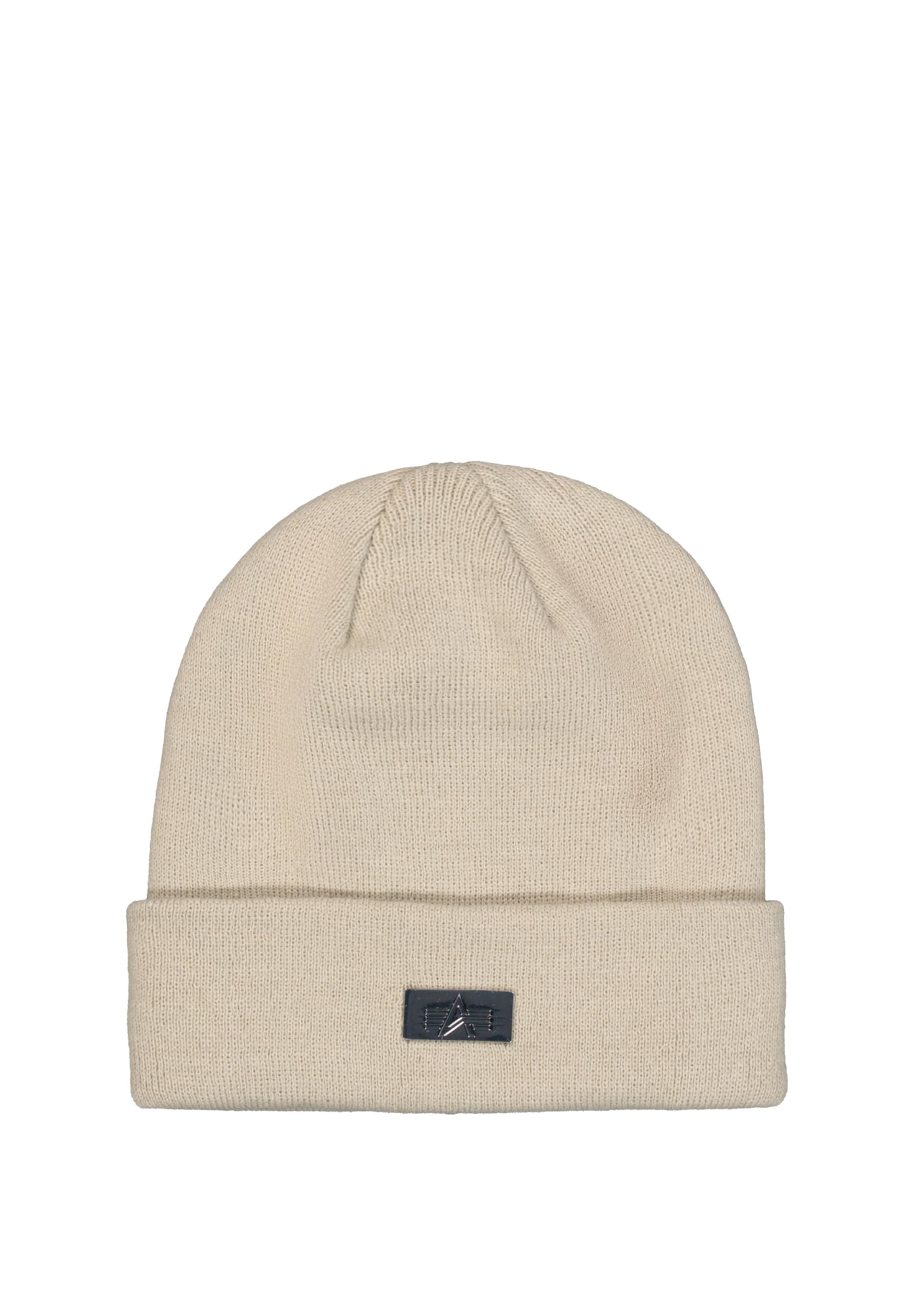 ALPHA INDUSTRIES Beanie in Beige: front