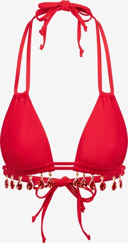 Moda Minx Bikinitop 'Selene Droplet Double Strap Triangle' in Rood: voorkant