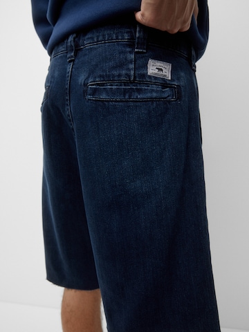 Pull&Bear Wide leg Bandplooi jeans in Blauw