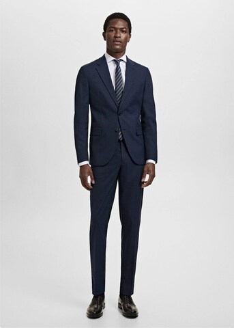 MANGO MAN Slim fit Pleated Pants 'Milan' in Blue