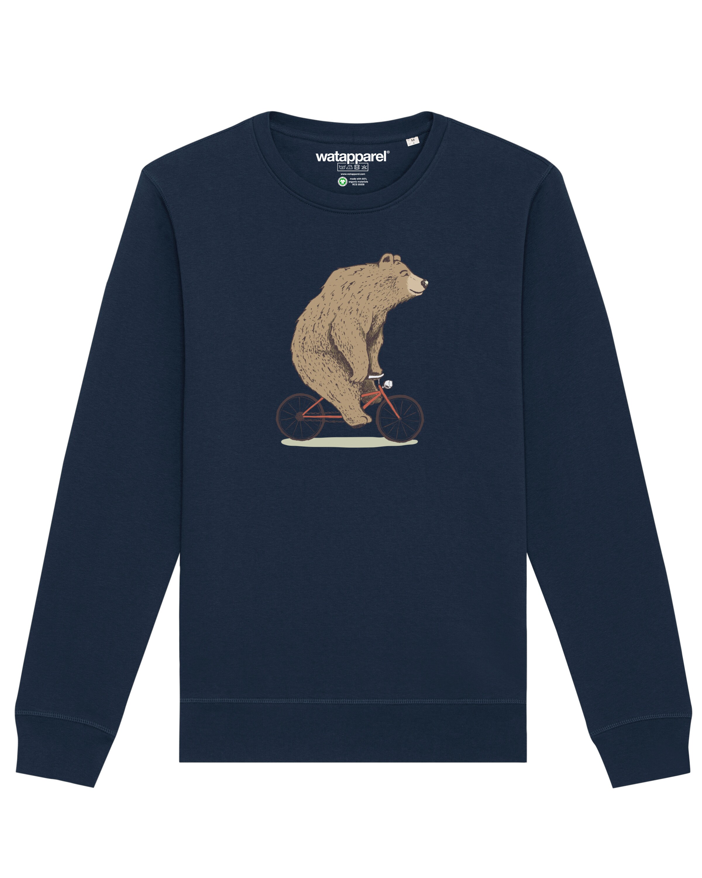 Watapparel Sweatshirt 'Fahrradbär' in Blau: Vorderseite