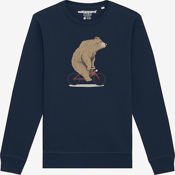 Watapparel Sweatshirt 'Fahrradbär' in Blau: Vorderseite