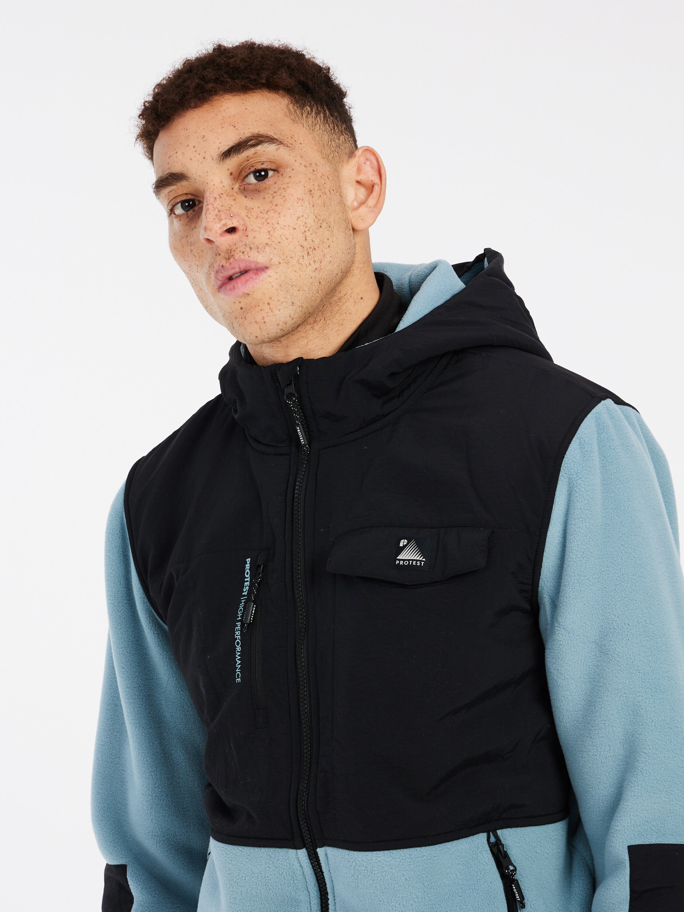 PROTEST Fleece jas 'PRTGRID' in Blauw