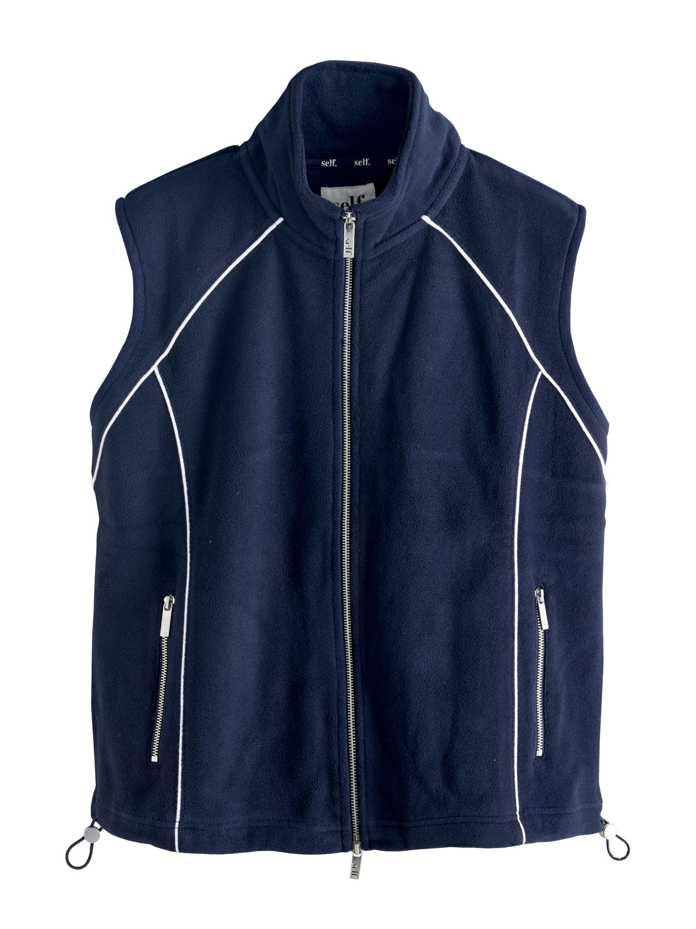 self. Vest in Blue: front