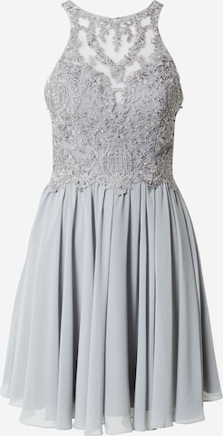 Robe de cocktail Laona en argent : devant