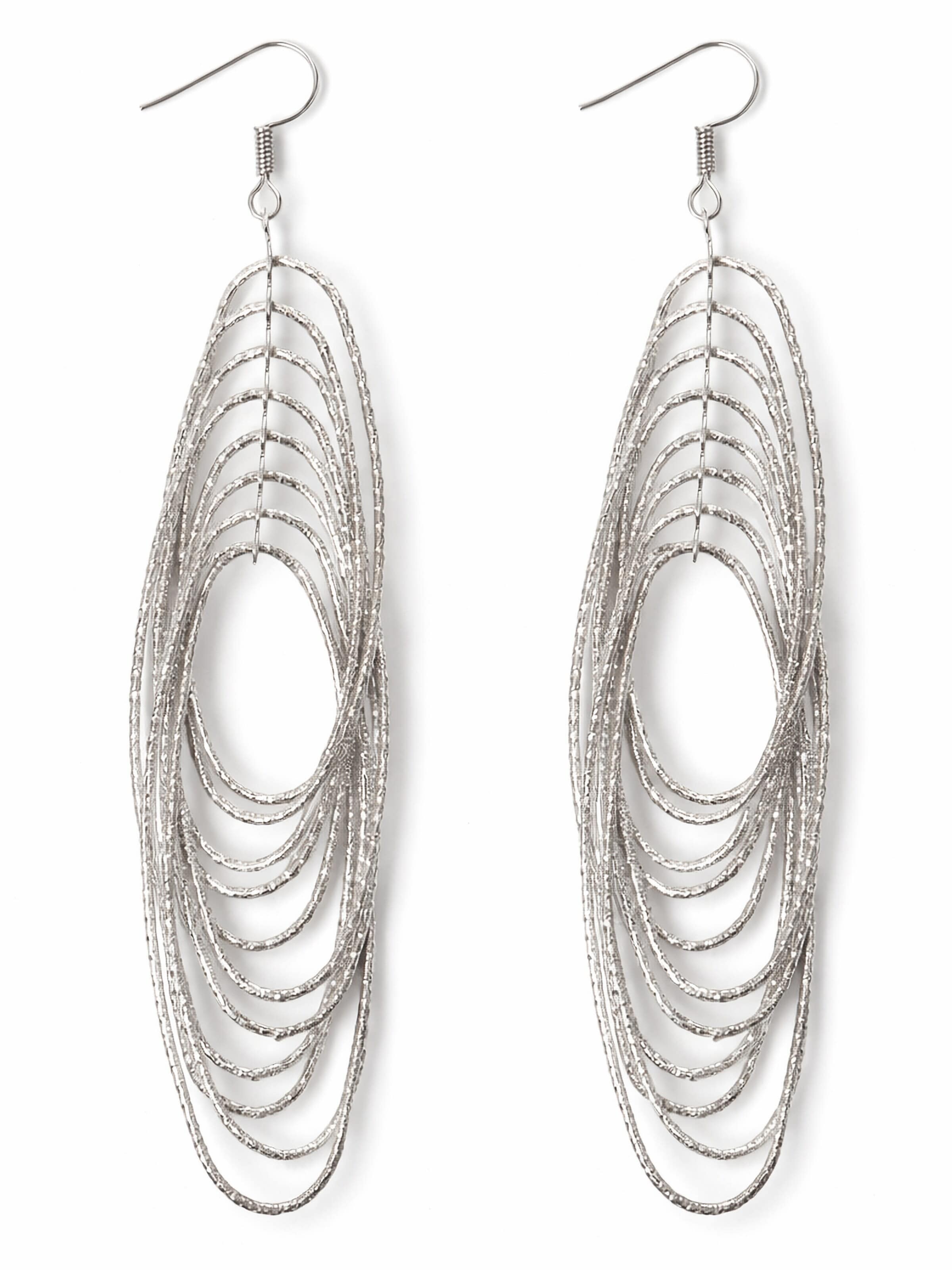 COLLEZIONE ALESSANDRO Earrings 'Rings' in Silver: front
