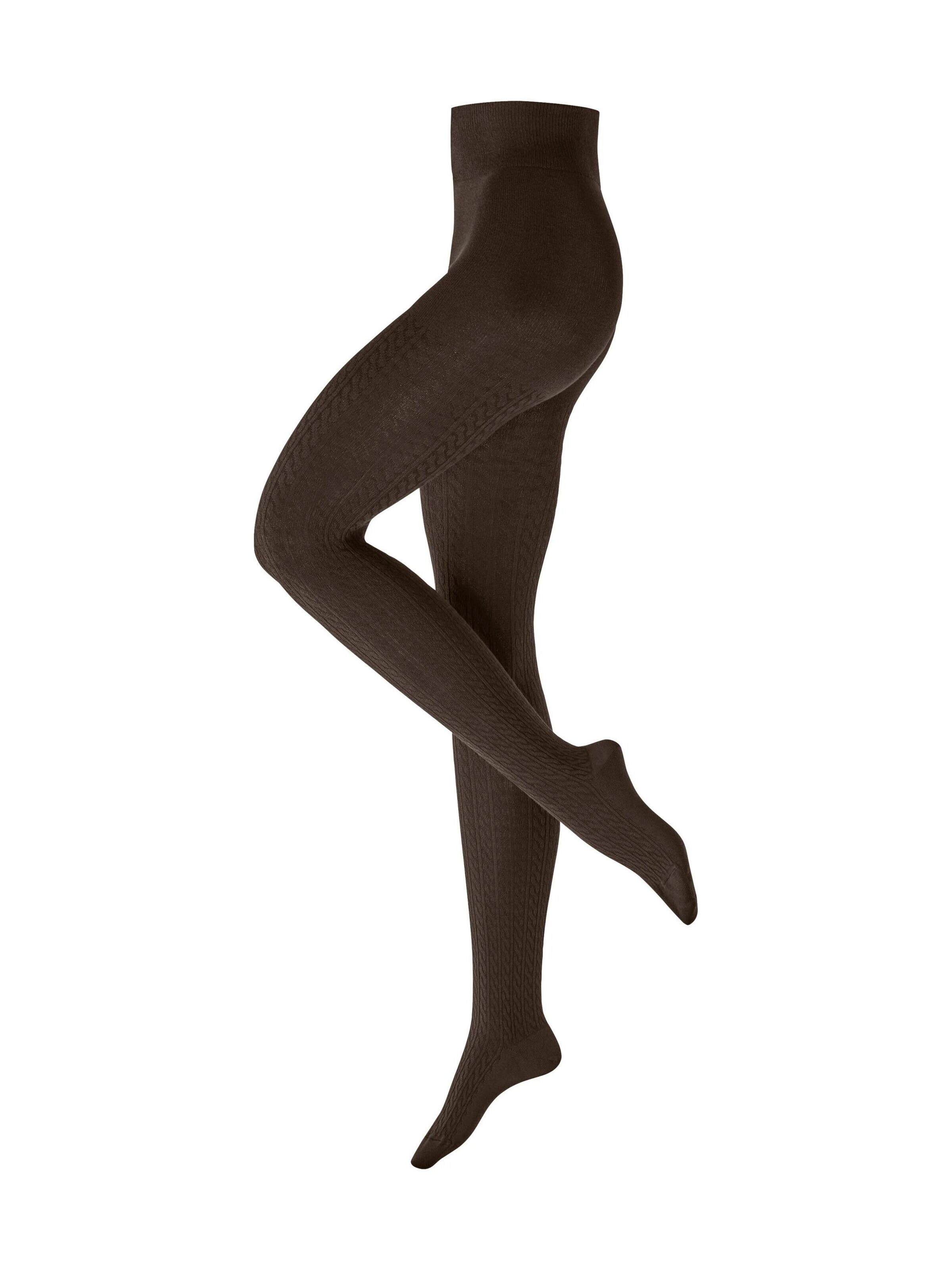 BURLINGTON Tights 'Cosy Cottage' in Brown: front