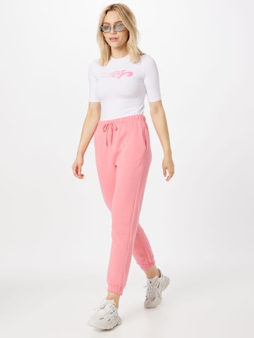 PIECES Tapered Broek 'Chilli' in Roze
