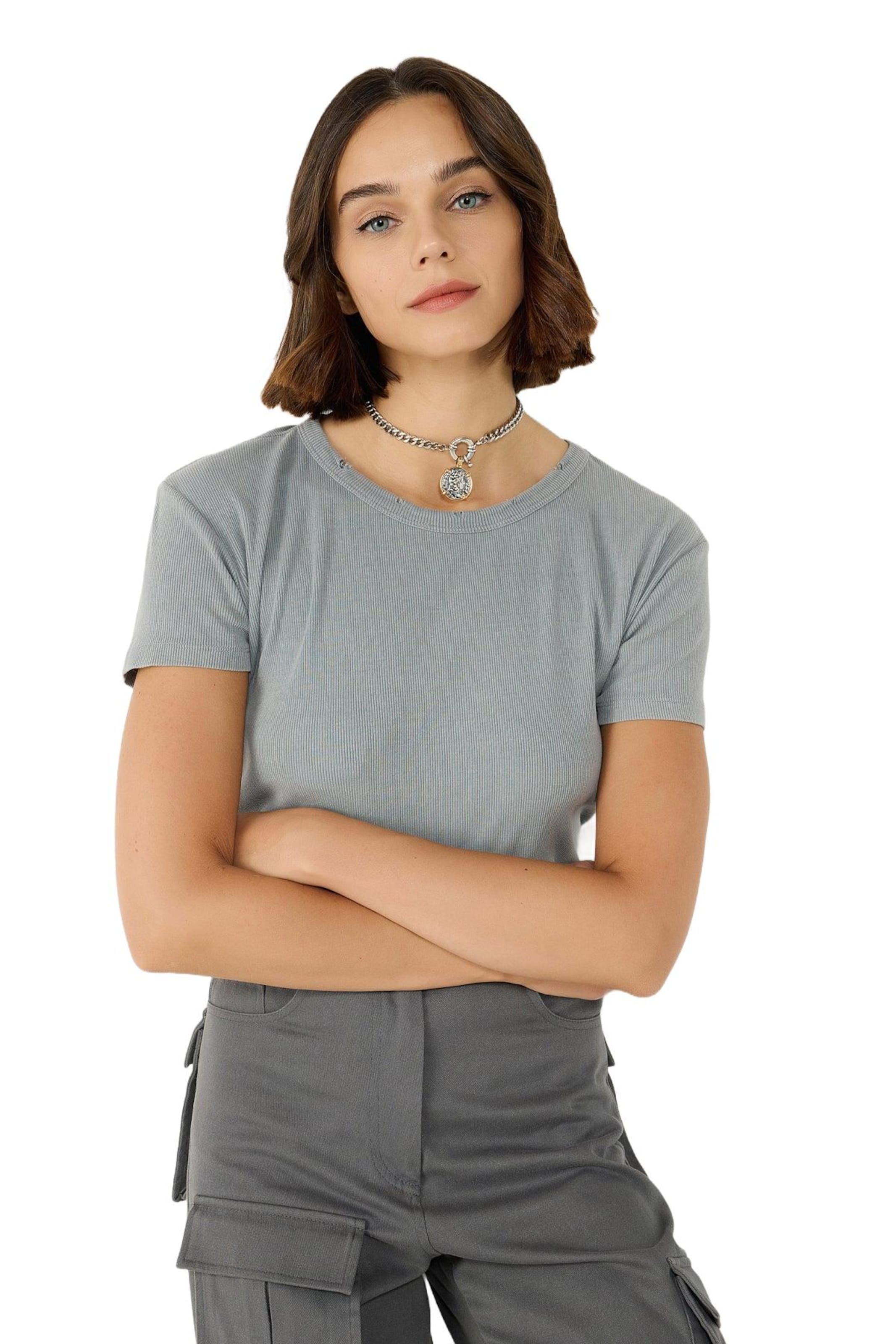 T-shirt No Matter What en gris : devant