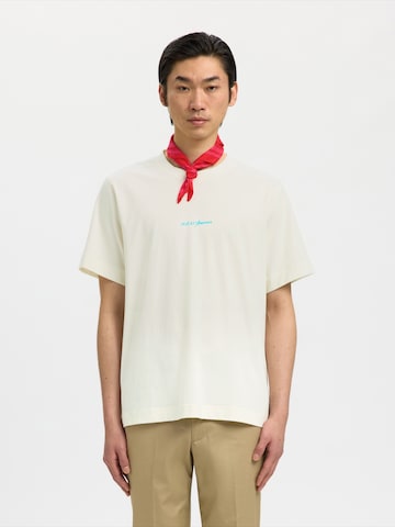 T-Shirt 'SLHElias' SELECTED en beige : devant