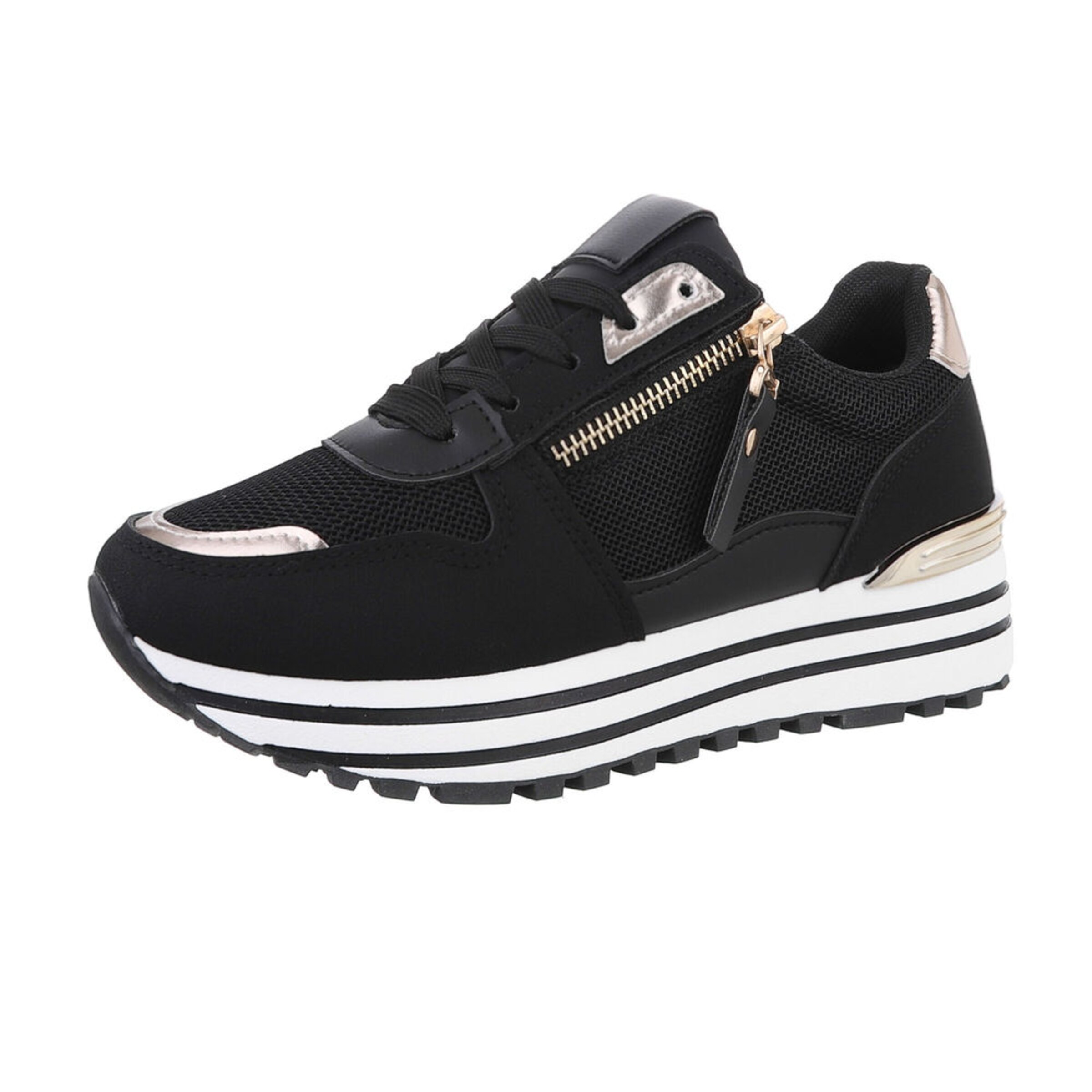 Ital-Design Sneaker low in Schwarz: Vorderseite
