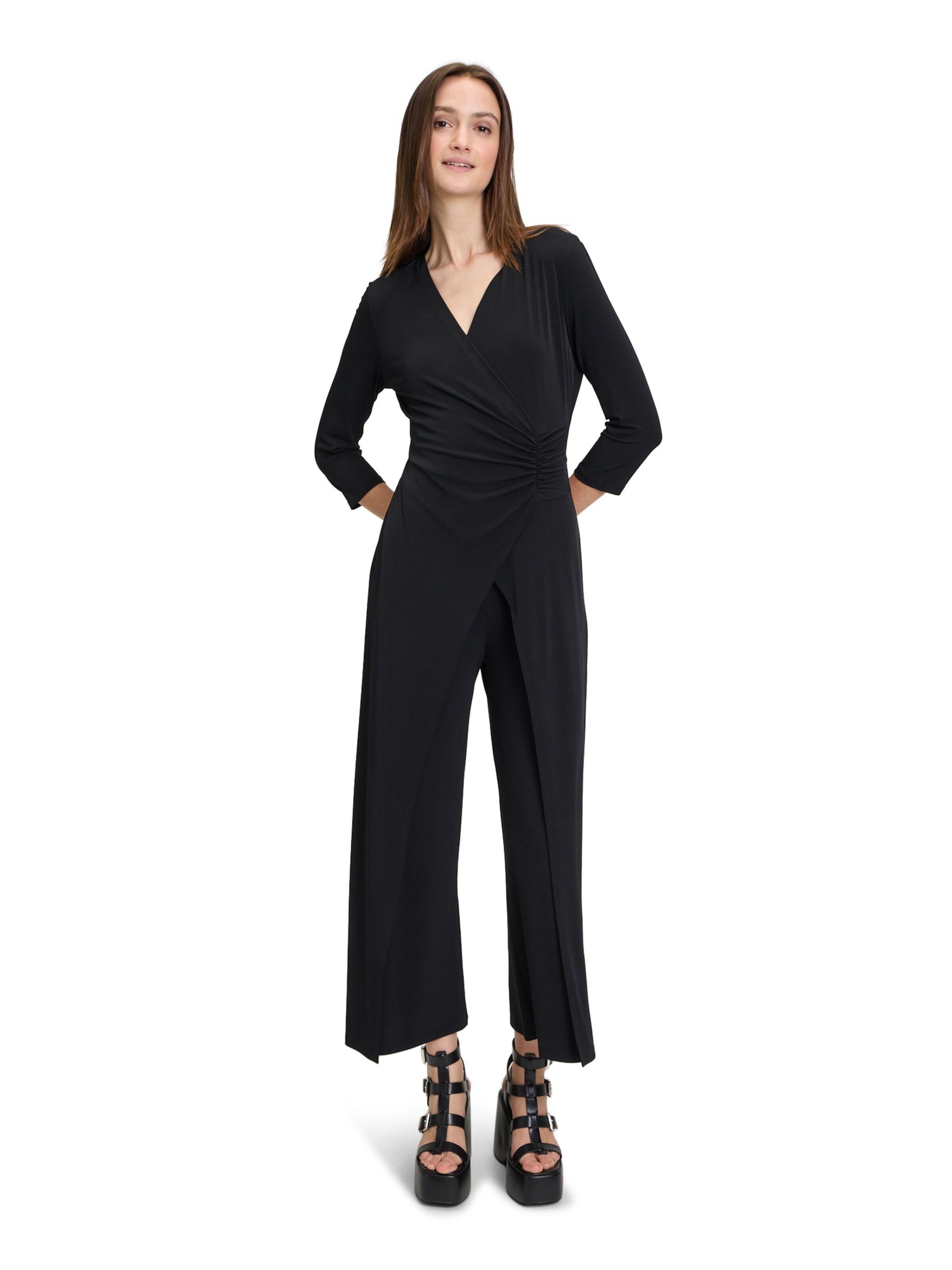 Cartoon Jumpsuit in Zwart: voorkant