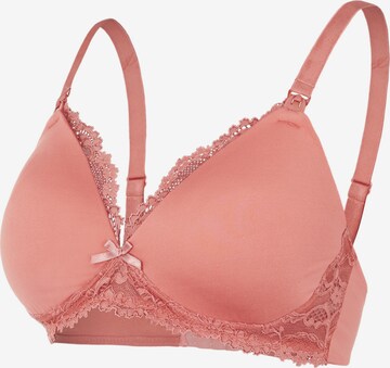 MAMALICIOUS T-shirt Nursing Bra 'Amour' in Pink: front