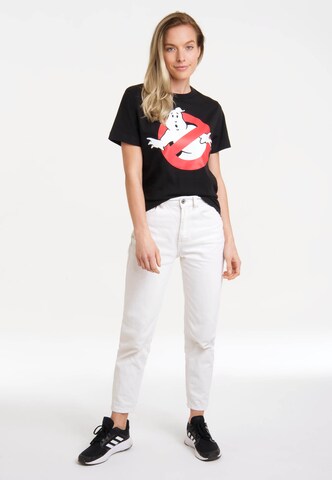 LOGOSHIRT Shirt 'Ghostbusters Logo' in Black