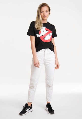 LOGOSHIRT Shirt 'Ghostbusters Logo' in Black