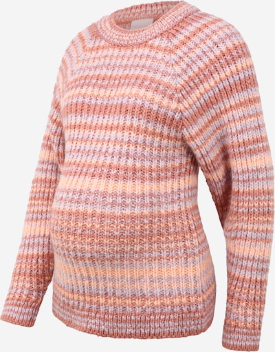 MAMALICIOUS Pullover 'MLEVY' em pêssego / rosa escurecido / branco lã, Vista do produto