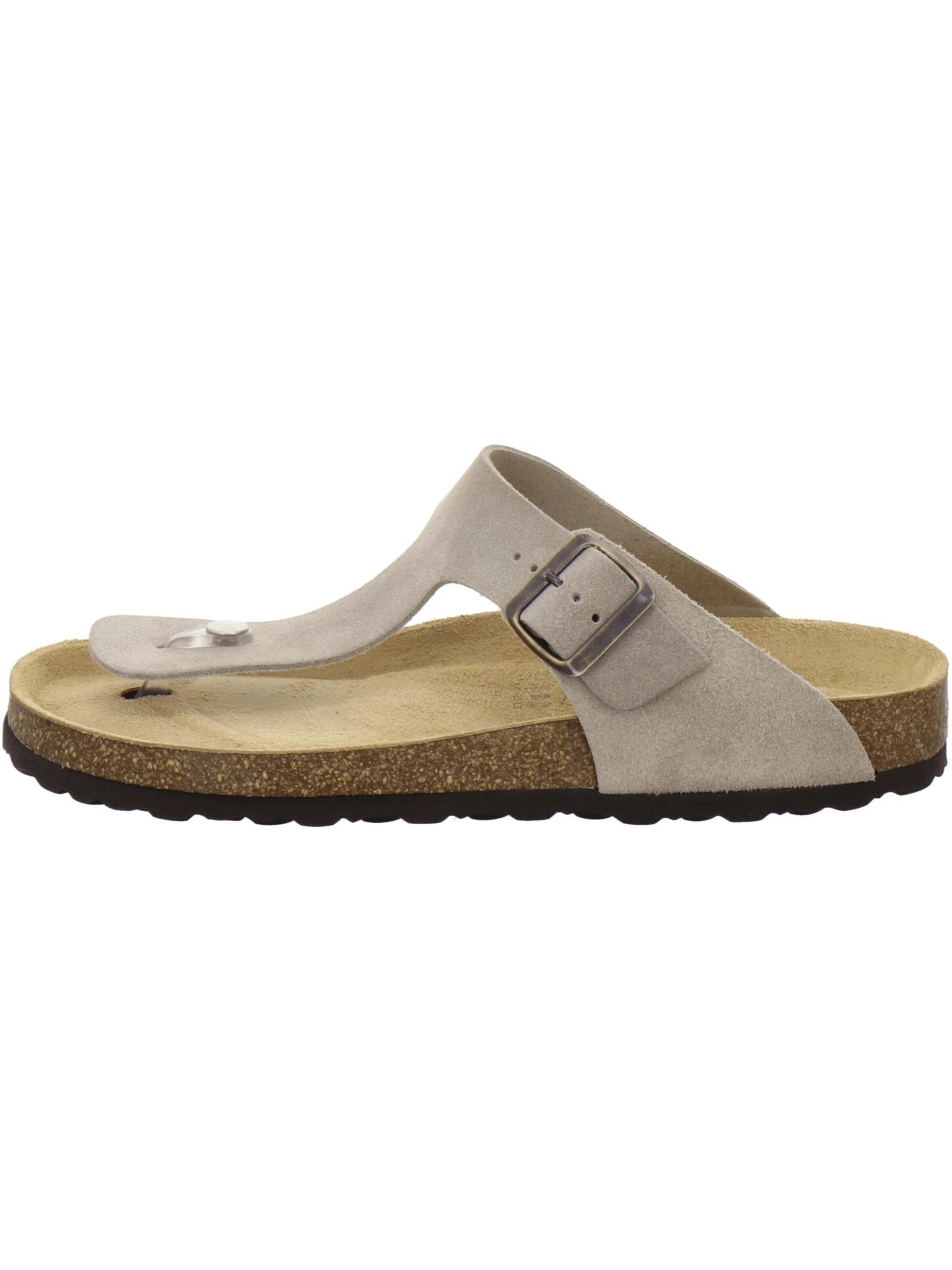 AFS-Schuhe Sandal 'Zehensteg Sandalen Herren quarz Veloursleder' in Beige