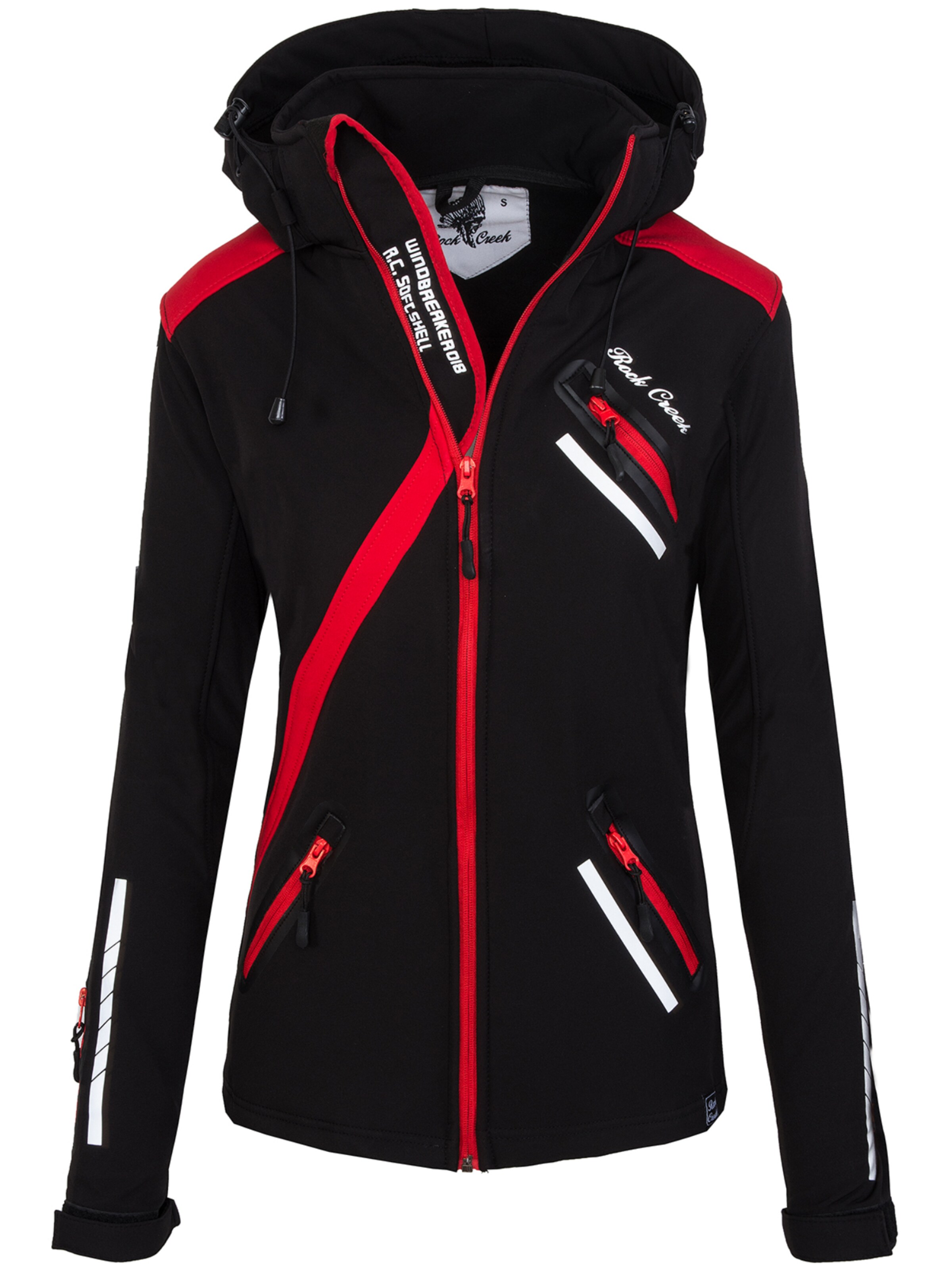 Rock Creek Outdoorjacke in Schwarz: Vorderseite
