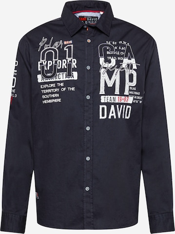 CAMP DAVID Button Up Shirt in Blue: front