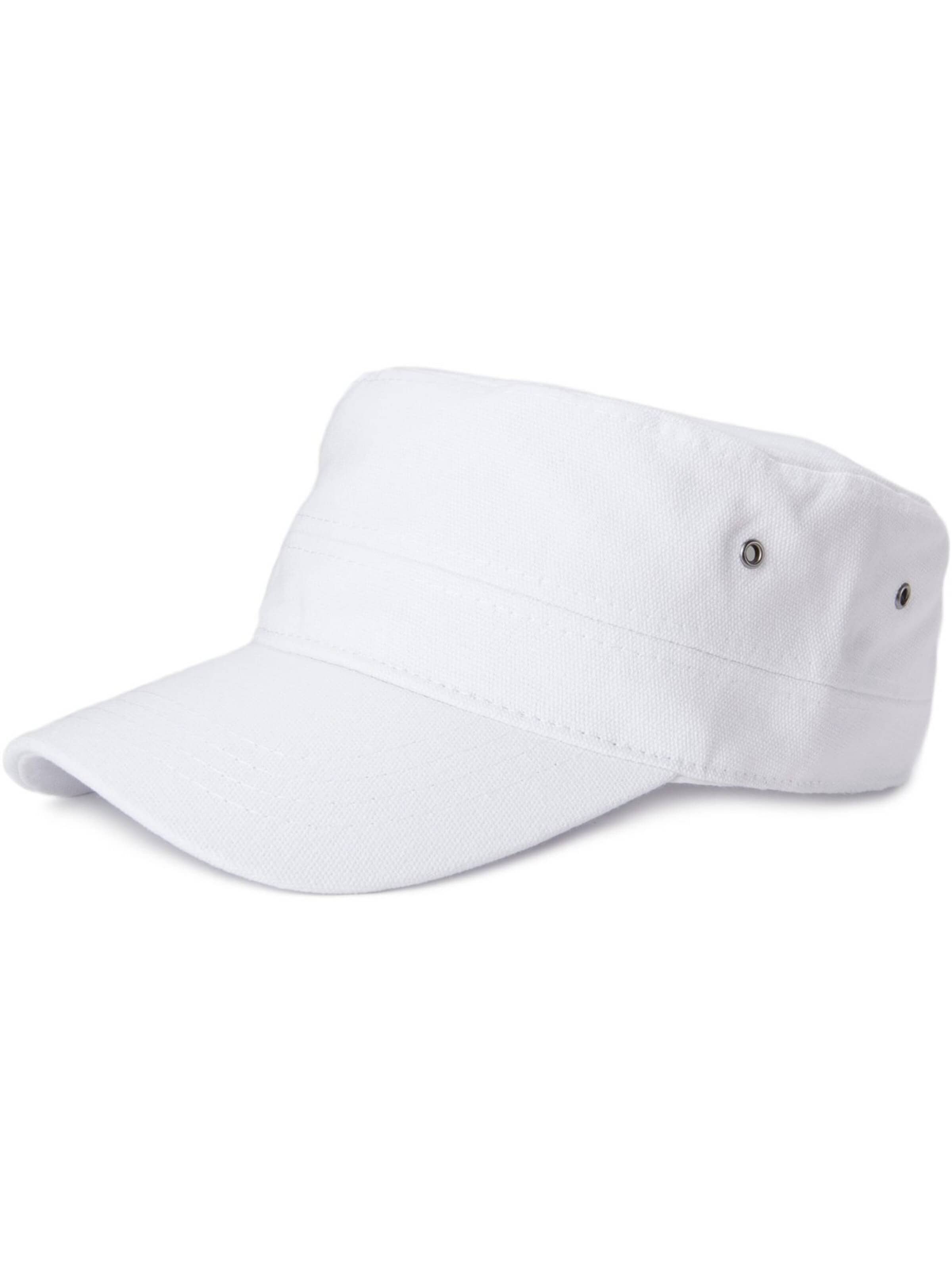 styleBREAKER Cap 'Military Cap Baumwoll Canvas' in White: front