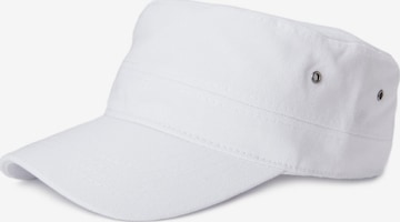 styleBREAKER Cap 'Military Cap Baumwoll Canvas' in White: front