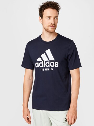 ADIDAS SPORTSWEAR - Camisa funcionais 'Graphic' em azul: frente