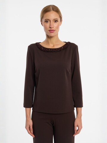 Ana Alcazar Top 'Engolys' in Brown: front