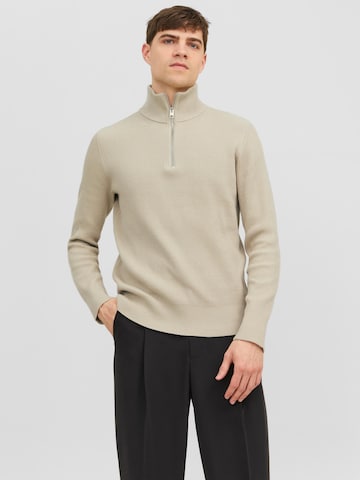 JACK & JONES Sweater 'Perfect' in Grey: front