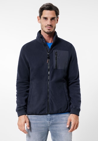 Street One MEN Fleece Jacket in Blue: front