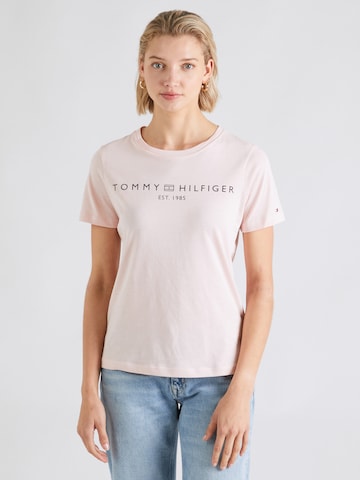 T-shirt TOMMY HILFIGER en rose : devant