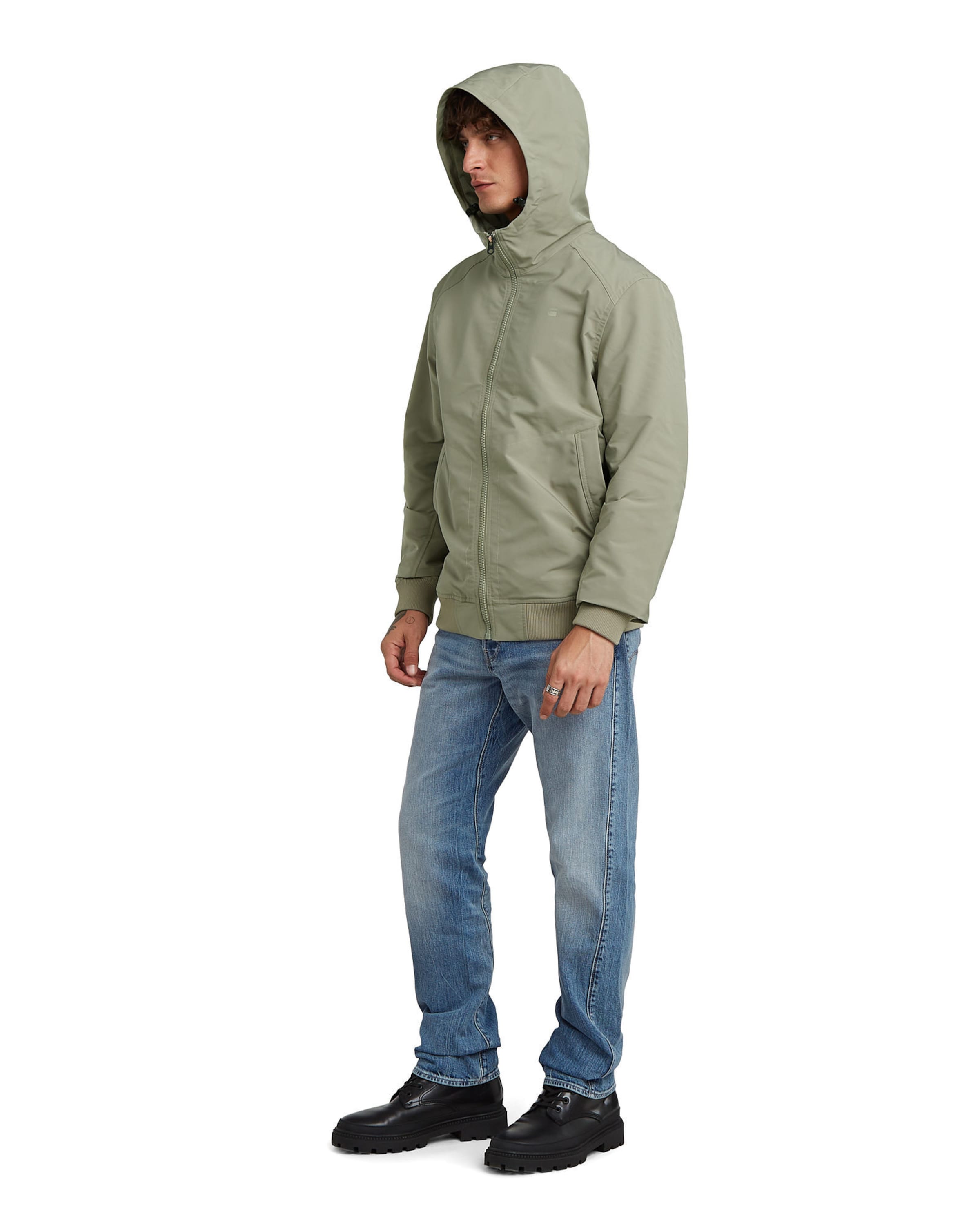 G-STAR Jackets-Jacket 'Track Hooded Jacket' in Beige