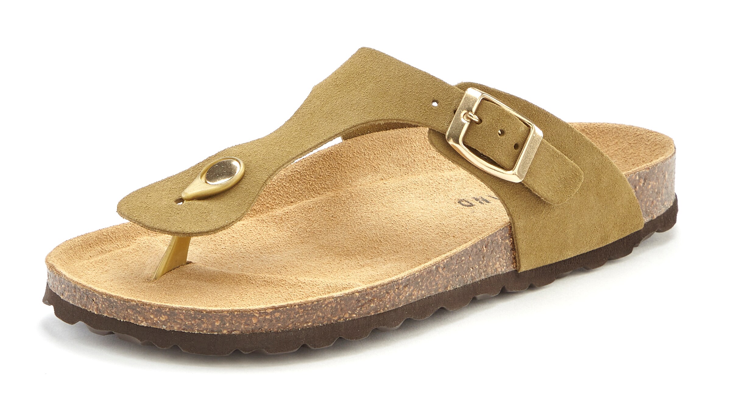 Elbsand T-Bar Sandals in Green: front