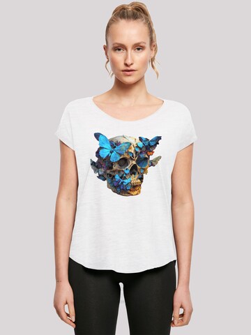 T-shirt 'Butterflies' F4NT4STIC en blanc : devant