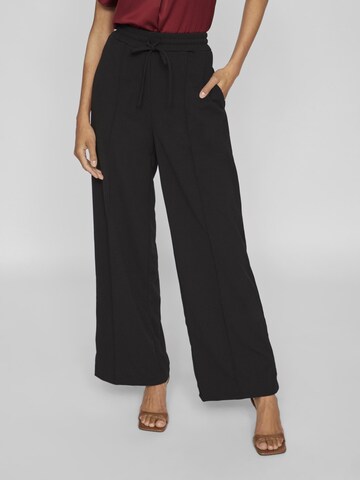 VILA Wide leg Trousers 'VIClua' in Black: front