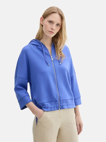 TOM TAILOR Zip-Up Hoodie in Blue: front