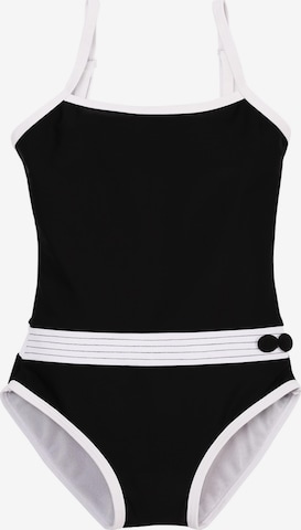 La V Swimsuit in Black: front