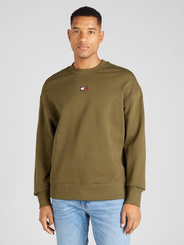 Sweat-shirt Tommy Jeans en vert : devant