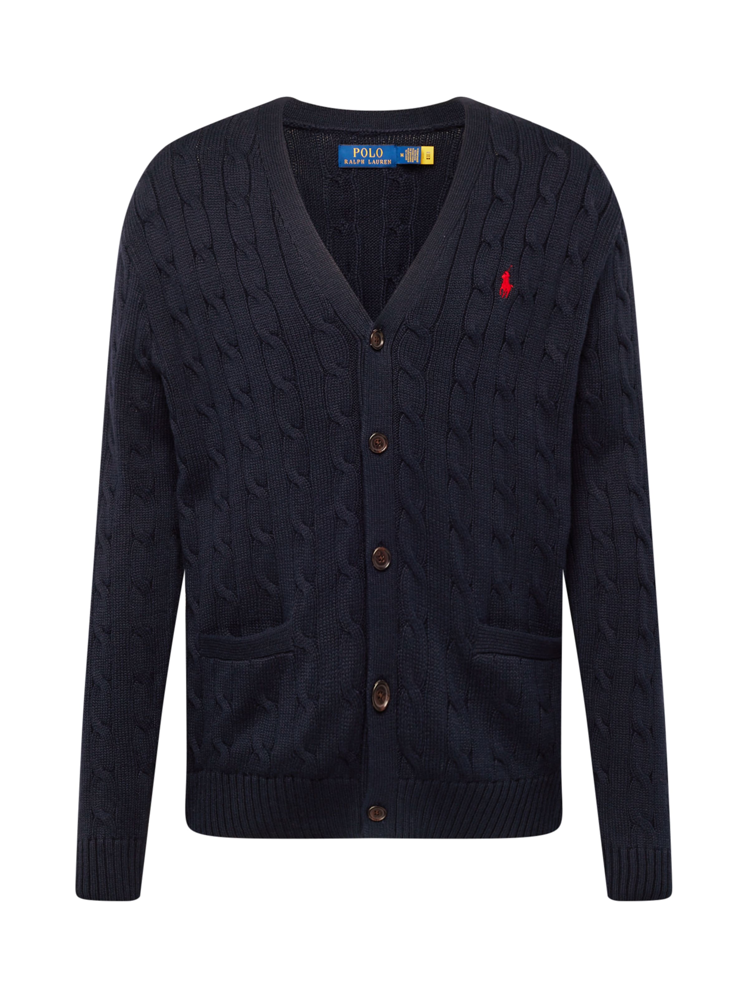 zils Polo Ralph Lauren Adīta jaka: no priekšpuses