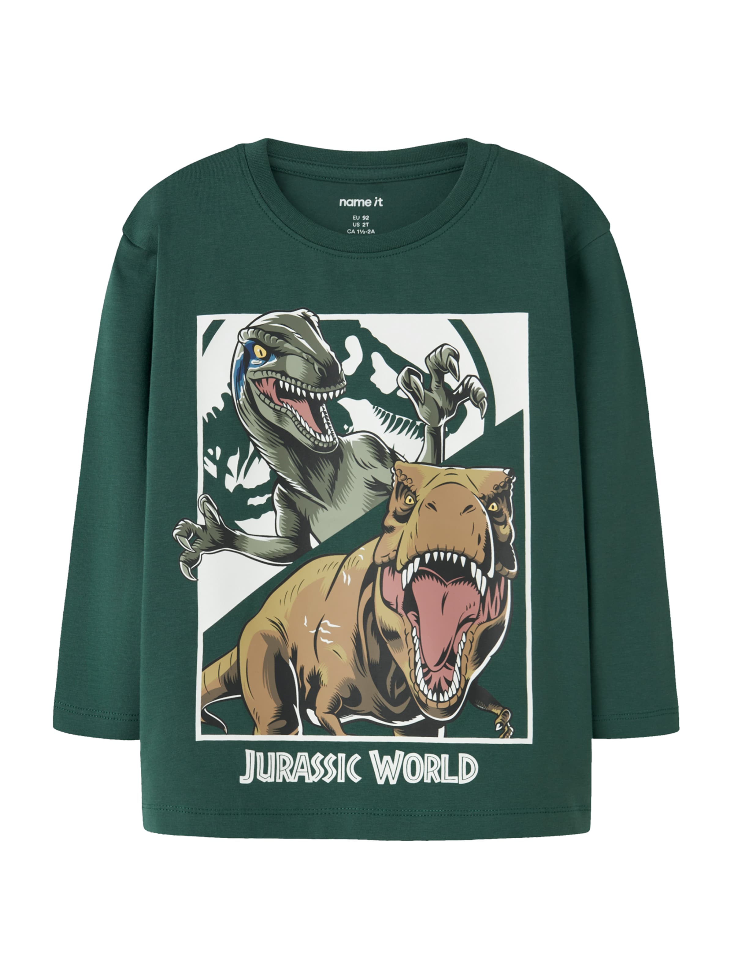 NAME IT Tričko 'NMMollo Jurassic' – zelená: přední strana