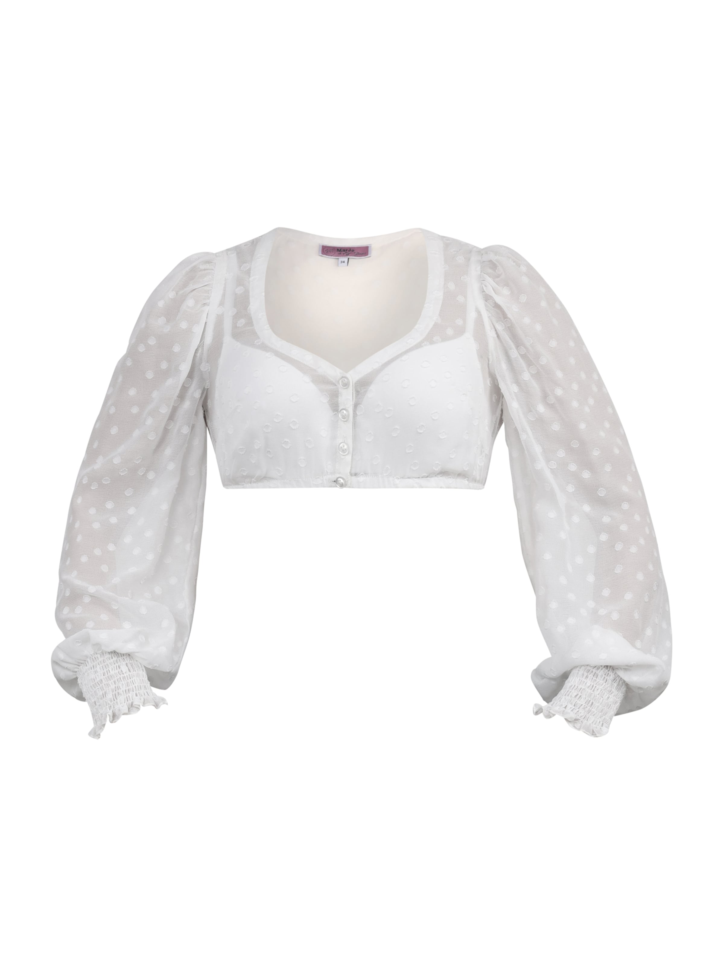 MARJO - Blusa tradicional 'GY-12-Fensterbach' en blanco: frente