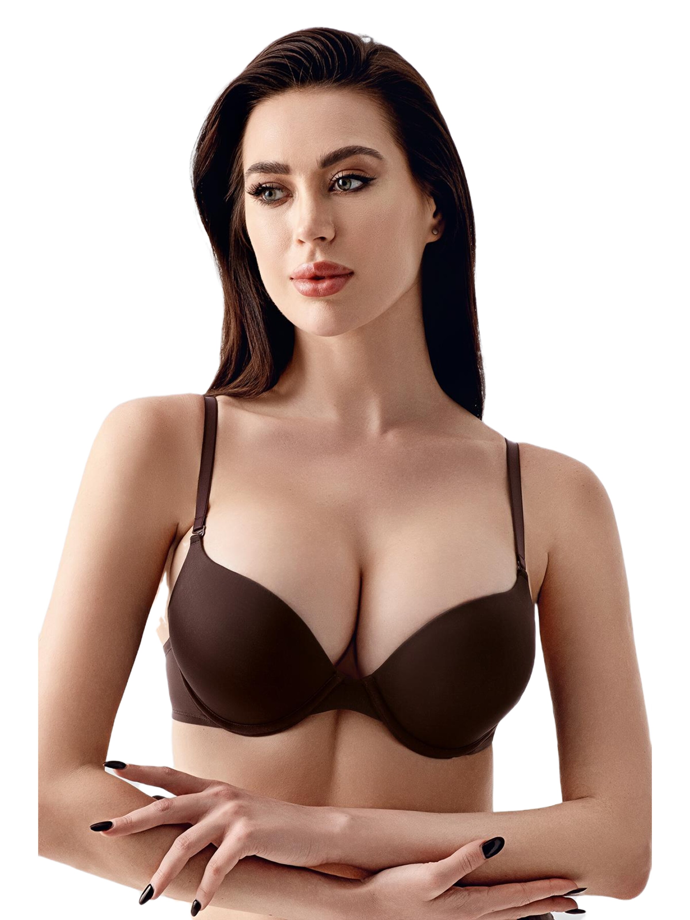 C&City T-Shirt BH in Braun