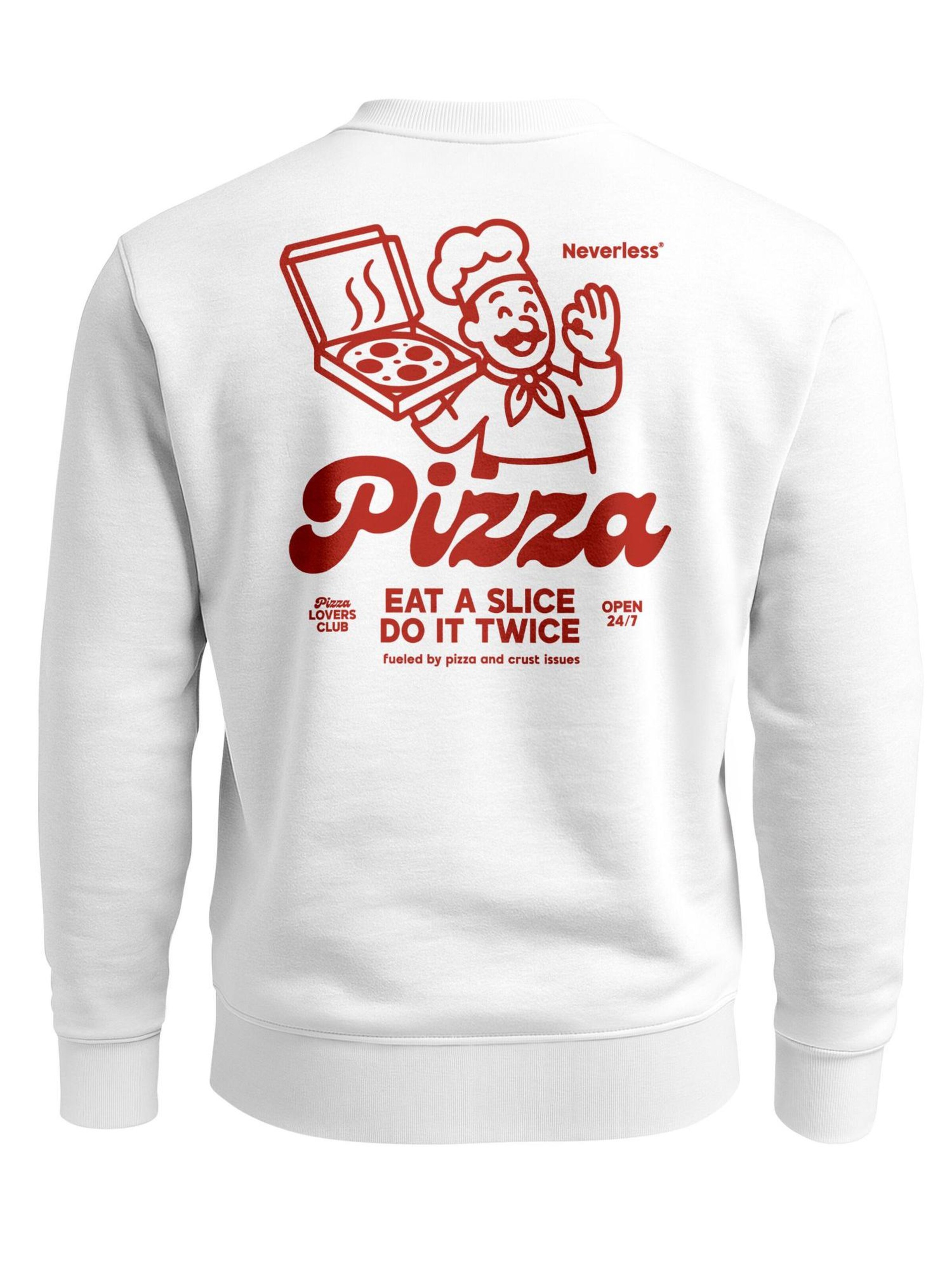 Neverless Sweatshirt 'Pizza Lovers Club' in White