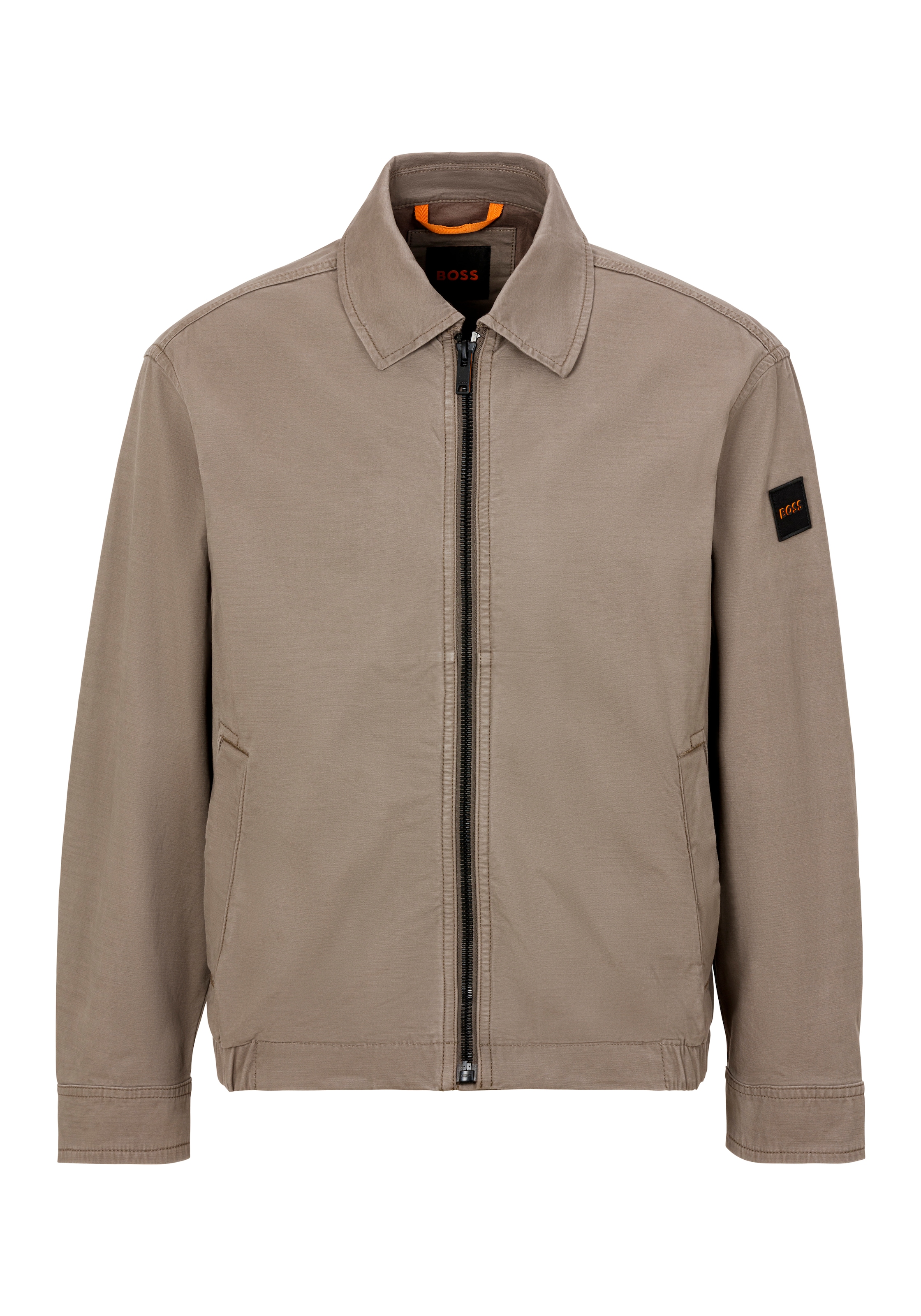 BOSS Between-Season Jacket in Beige: front