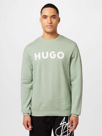 HUGO Red Sweatshirt 'Dem' i grön: framsida