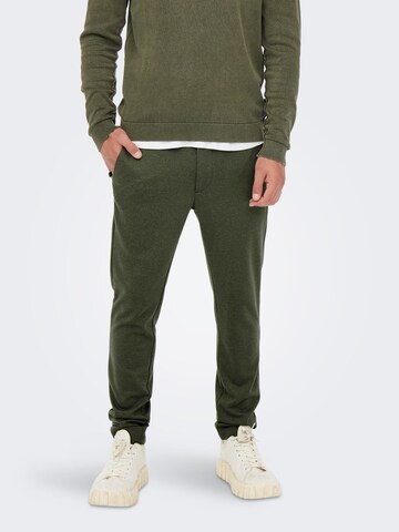 Regular Pantalon 'Mark' Only & Sons en vert : devant
