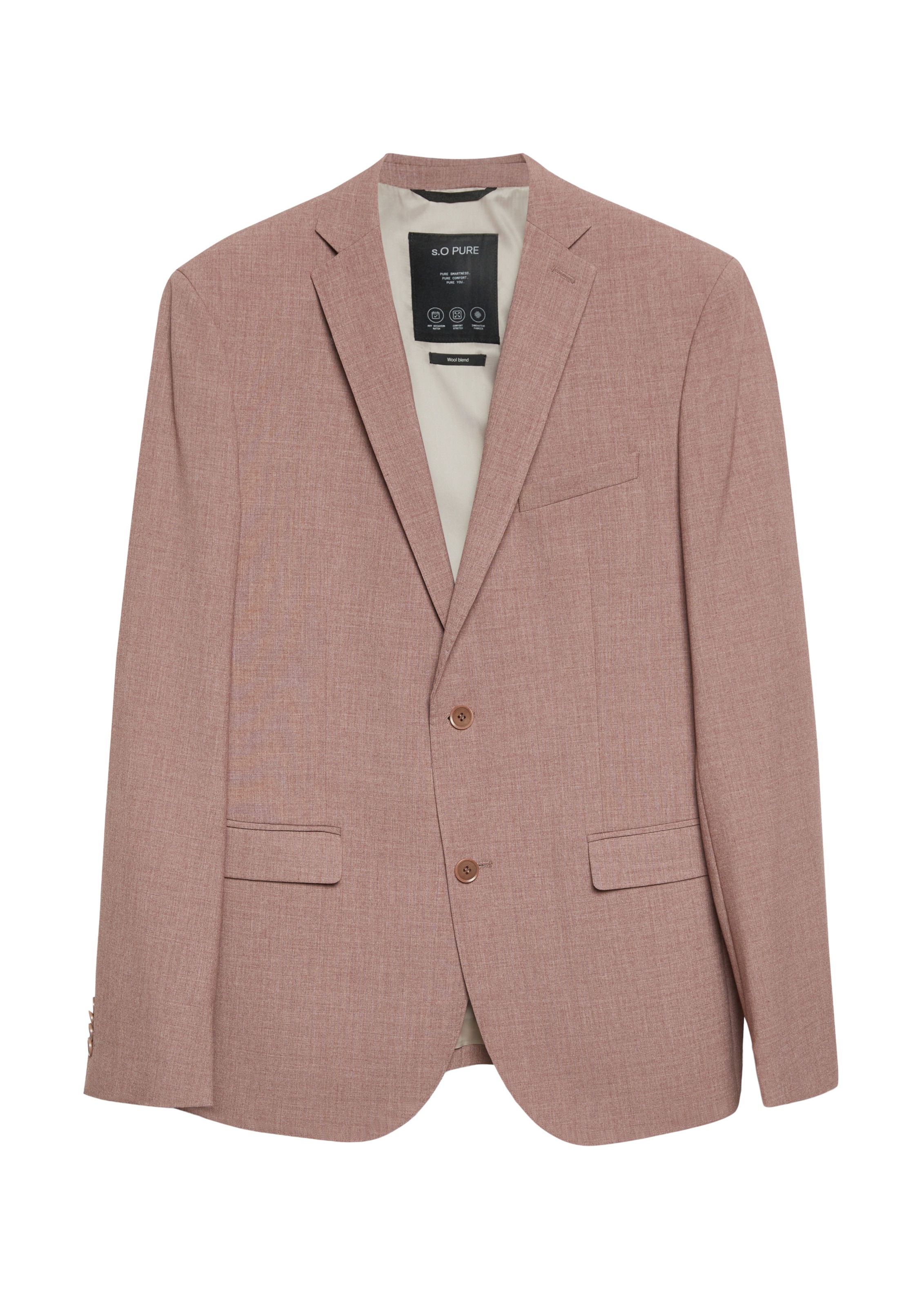 s.Oliver Veste de costume 'Pure' en 50 en rose chiné, Vue avec produit