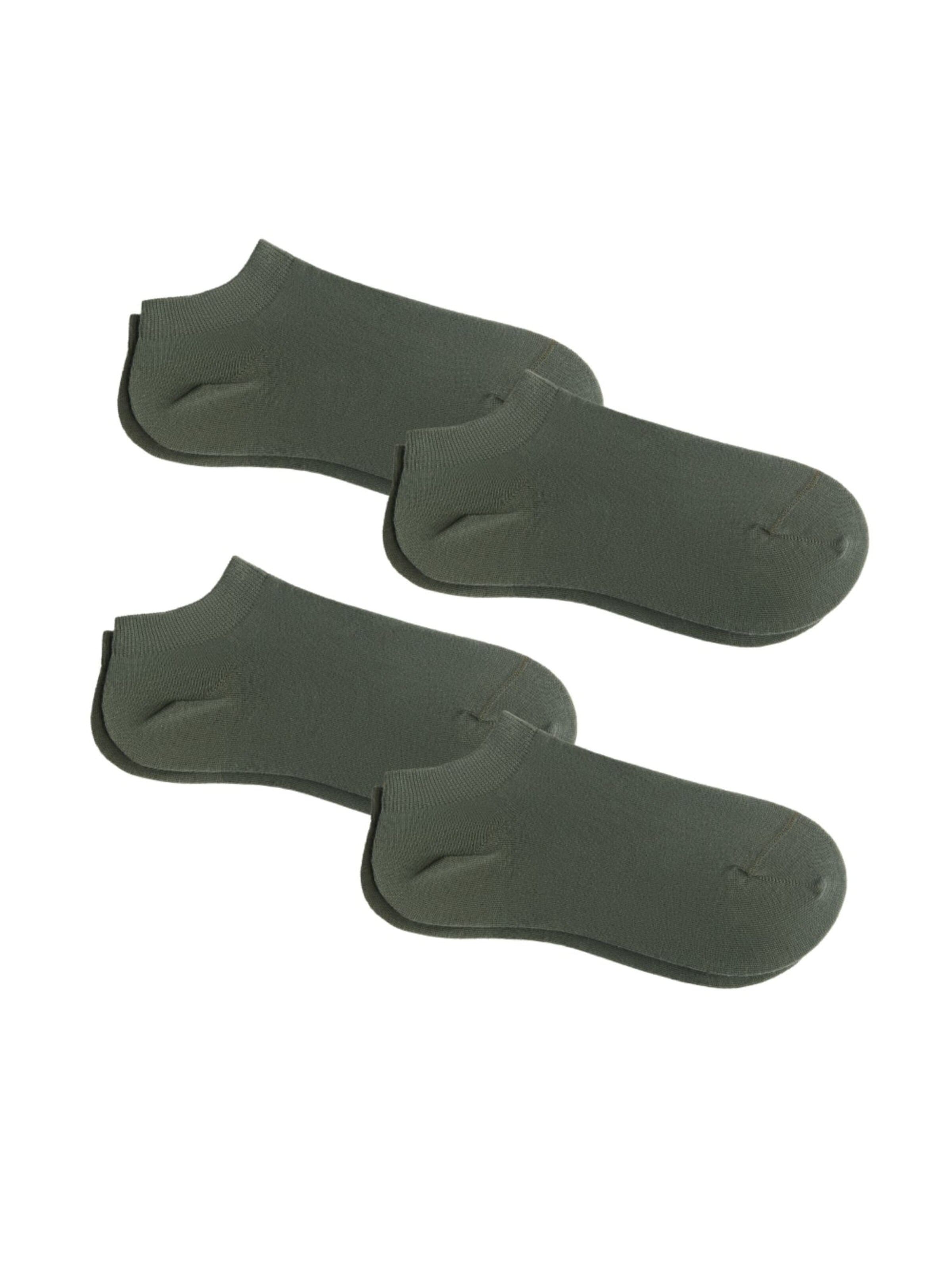 Albero Natur Füßlinge 'Bio-Baumwoll-Sneakersocken Unisex - 4er Pack'‌ in Grün: Vorderseite